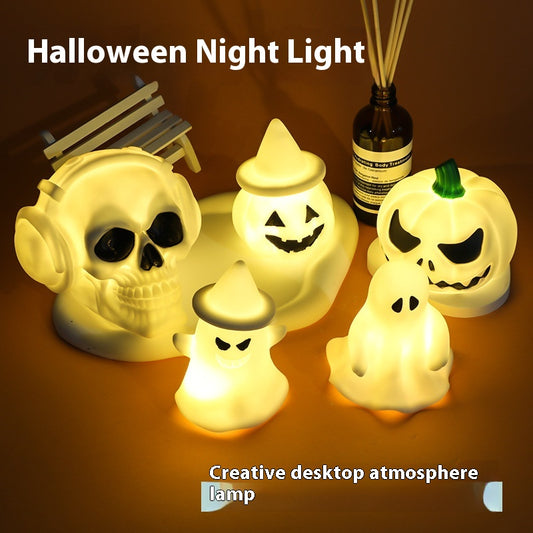 Mini Candeeiro LED Halloween — Abóbora e Fantasma