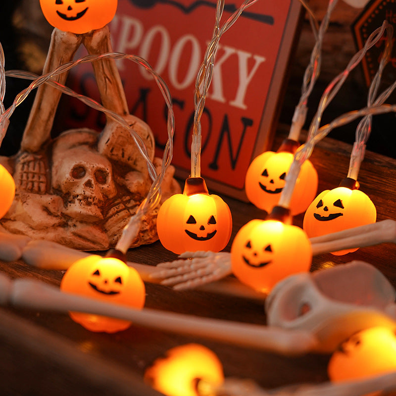 Fio de Luzes LED Halloween — Abóboras, Fantasmas e Morcegos