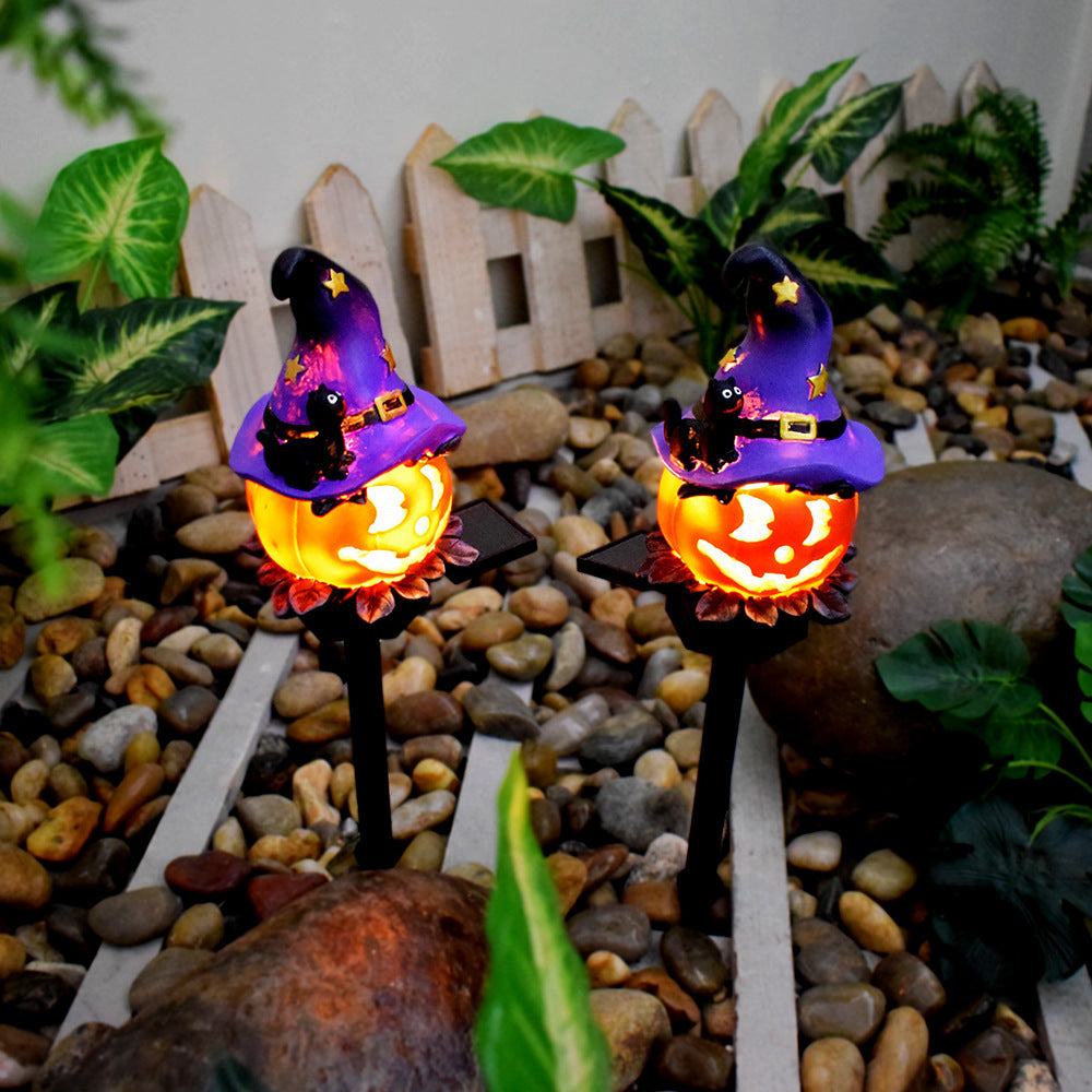 Lanterna Solar LED Halloween — Abóbora para Jardim