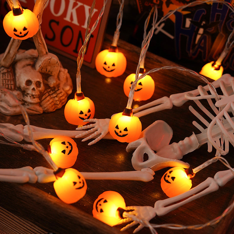 Fio de Luzes LED Halloween — Abóboras, Fantasmas e Morcegos