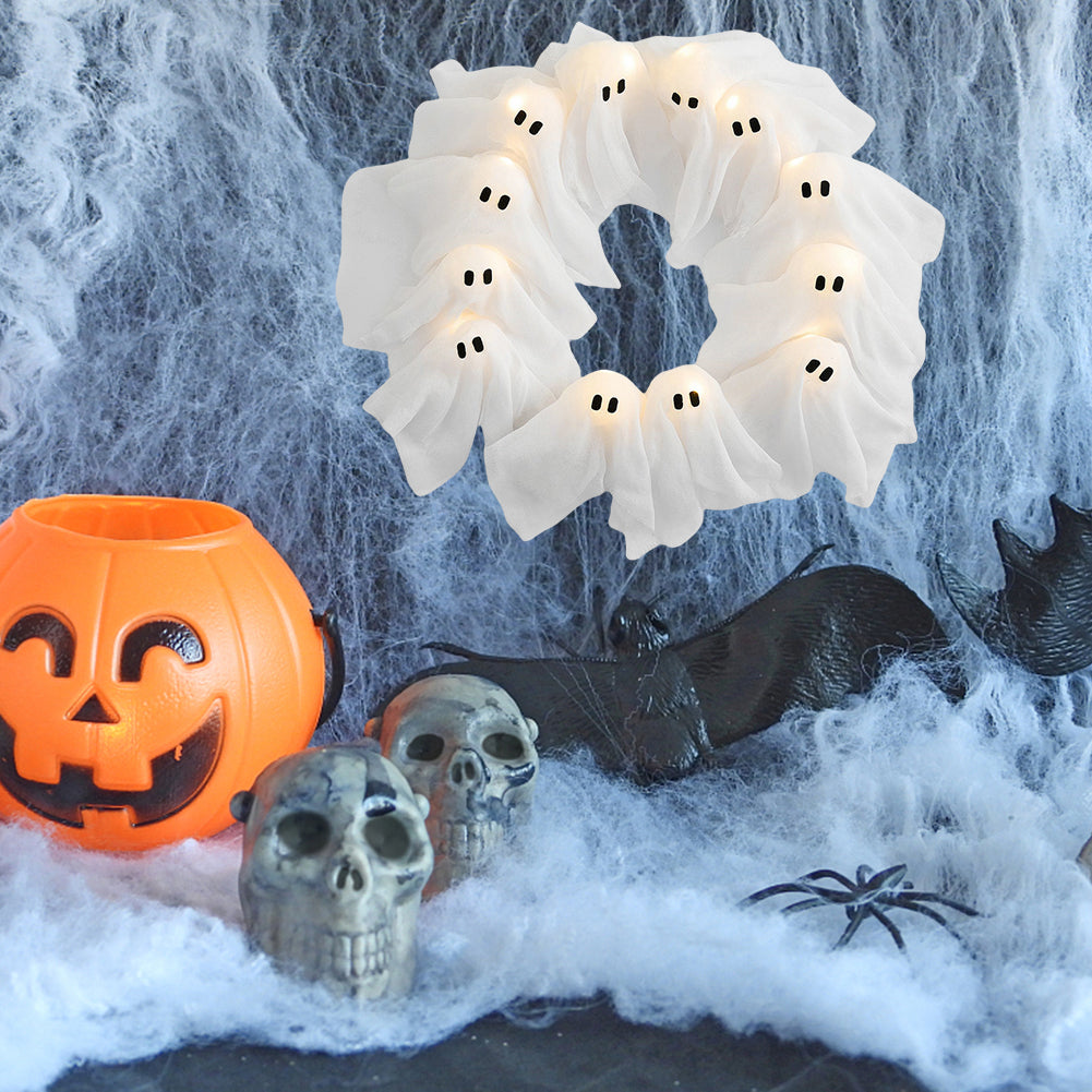 Coroa Fantasma LED Halloween — Decoração para Porta
