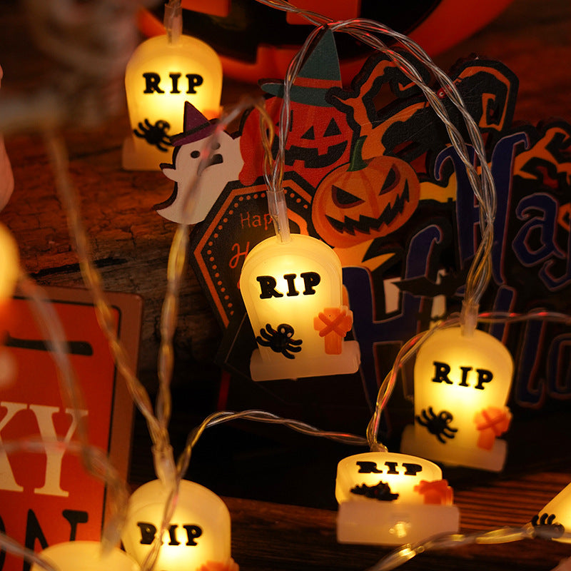 Fio de Luzes LED Halloween — Abóboras, Fantasmas e Morcegos