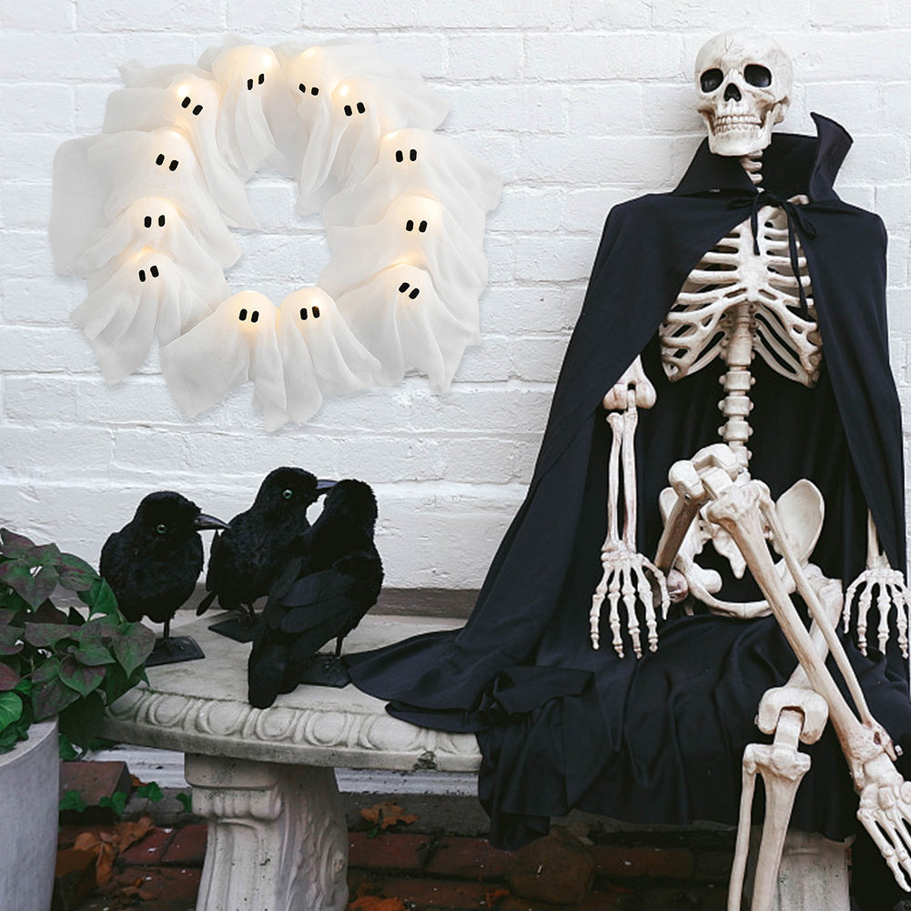 Coroa Fantasma LED Halloween — Decoração para Porta