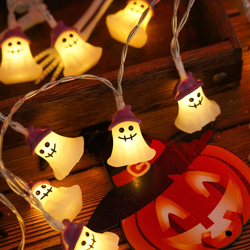 Fio de Luzes LED Halloween — Abóboras, Fantasmas e Morcegos