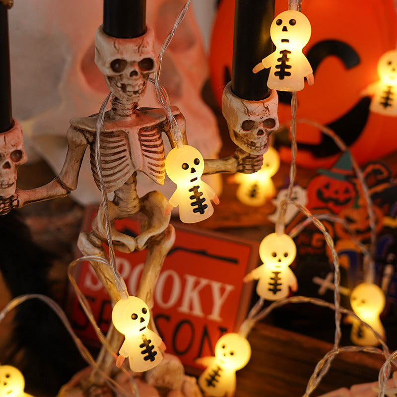 Fio de Luzes LED Halloween — Abóboras, Fantasmas e Morcegos