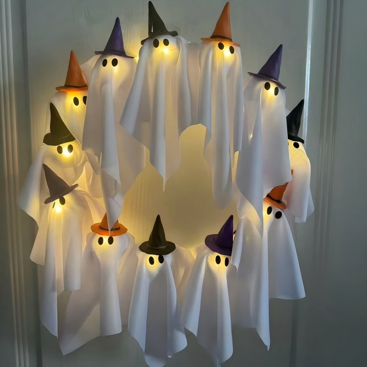 Coroa Fantasma LED Halloween — Decoração para Porta