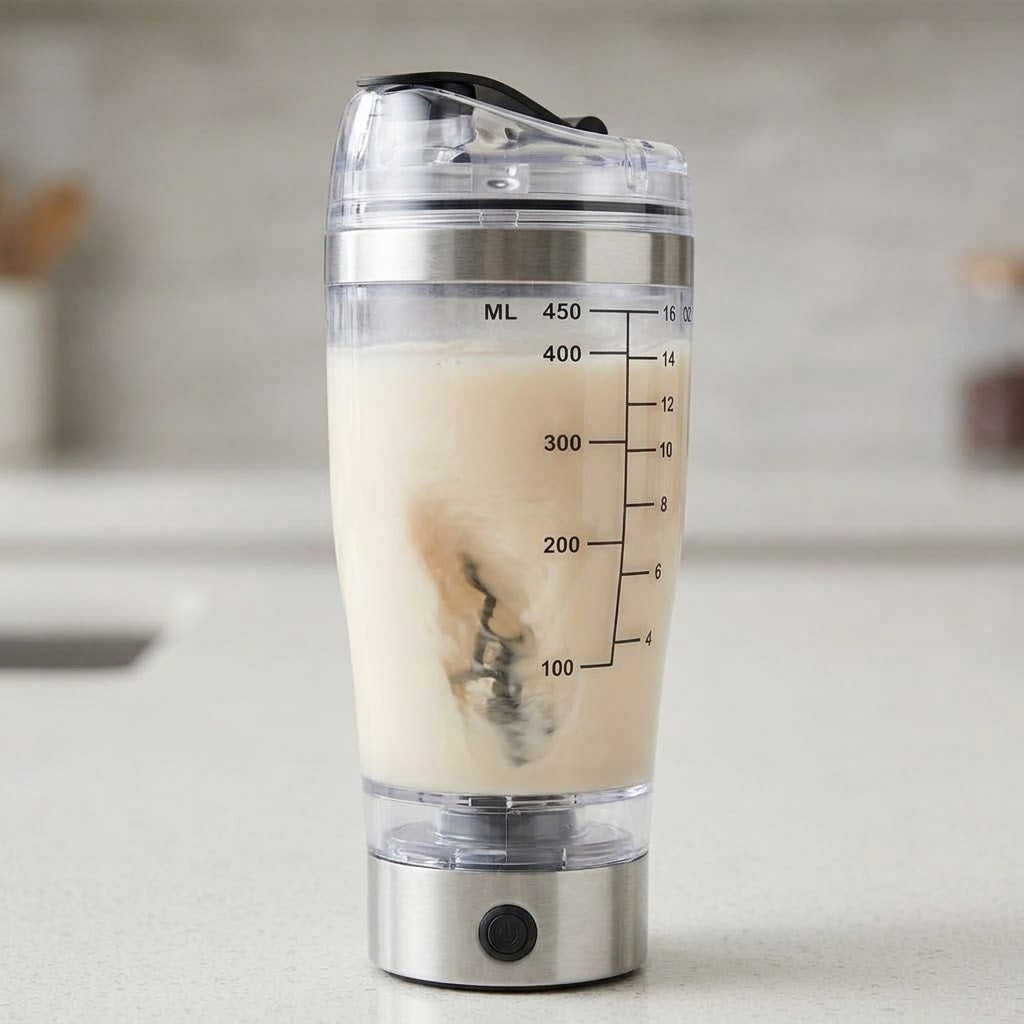Shaker Elétrico Recarregável 450 ml — Batidos e Proteínas
