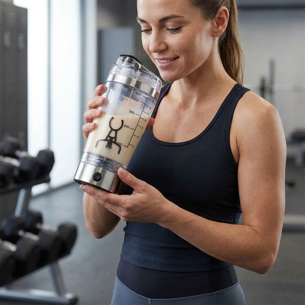 Shaker Elétrico Recarregável 450 ml — Batidos e Proteínas